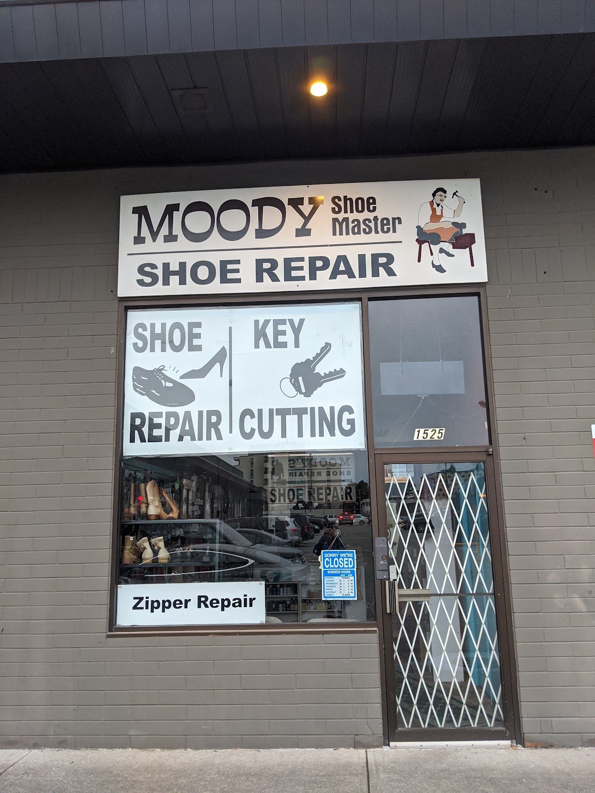 Before and after shoe repair at Moody Shoe Master