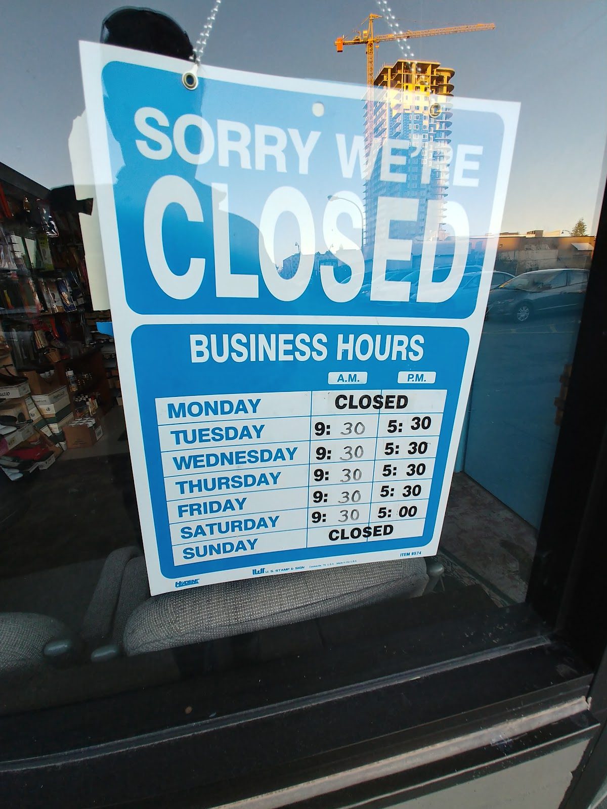 Finished shoe repair job at Moody Shoe Master White Rock